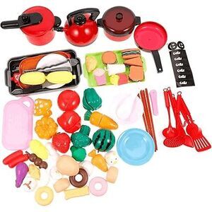 Kitchen Accessories Toy Set, Cooking Toy Playset Holiday gifts for Boys Girls
